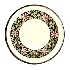 Ancien dessous de plat en céramique - décor floral