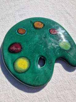Ancien dessous de plat palette de couleurs Vallauris
