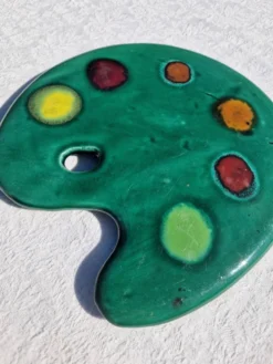 Ancien dessous de plat palette de couleurs Vallauris