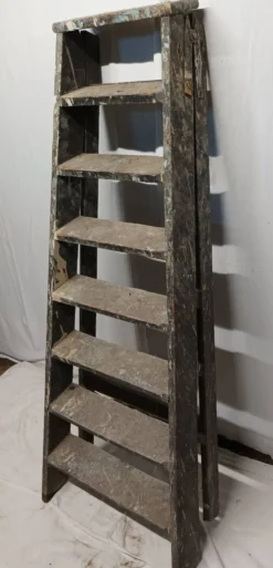 Ancien escabeau de peintre en bois