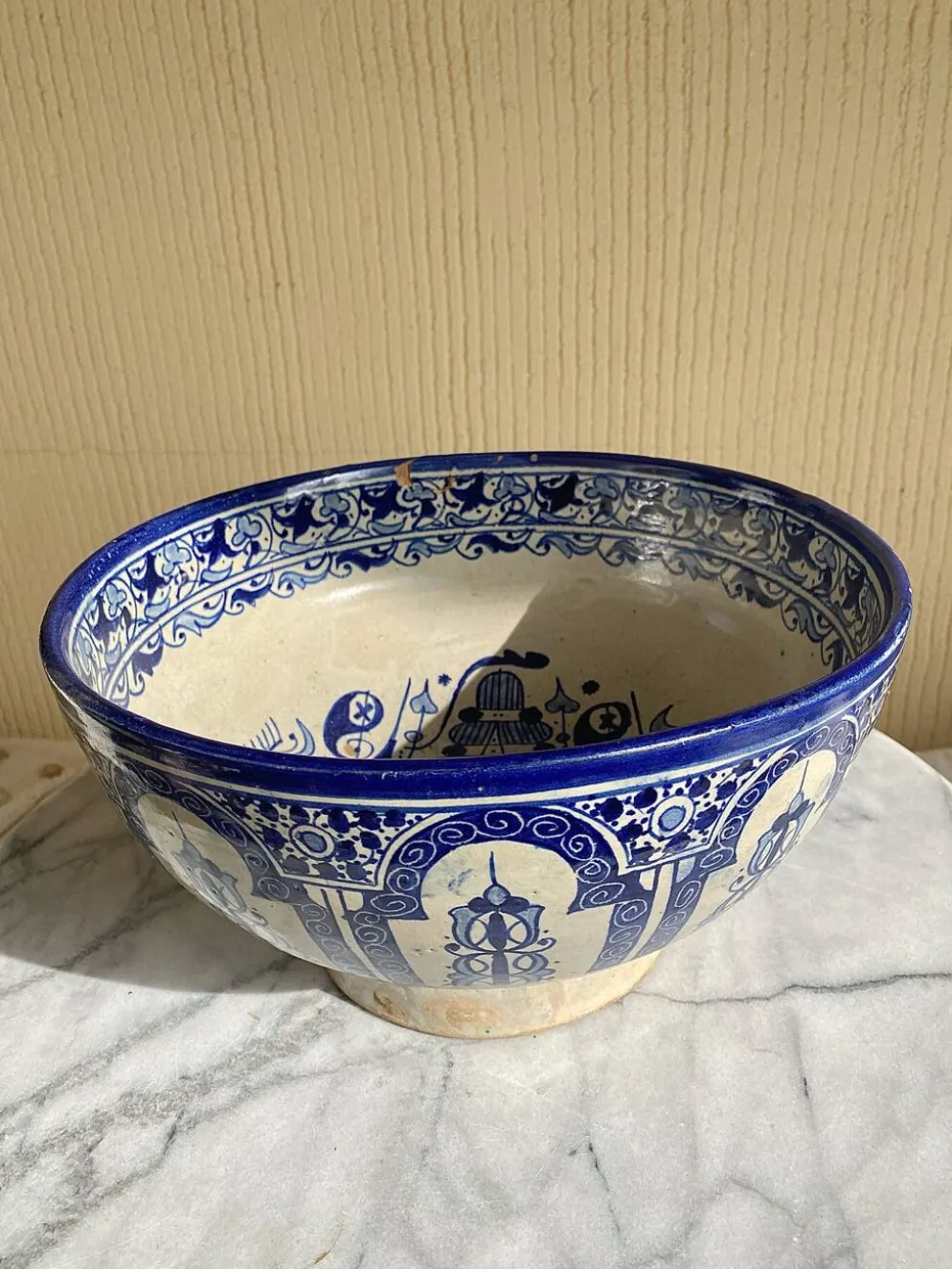 Ancien grand plat tarbouche marocain XIXeme