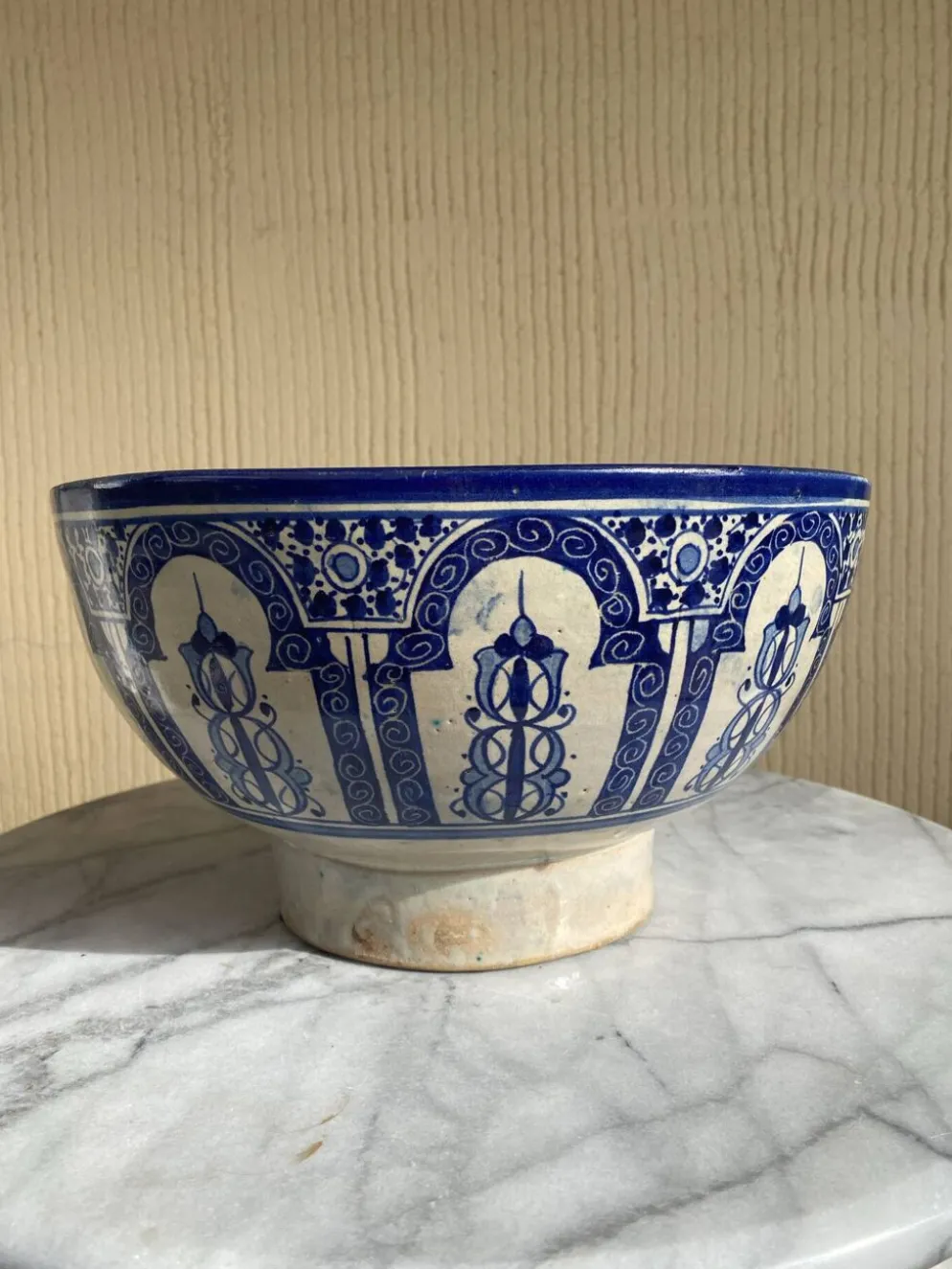 Ancien grand plat tarbouche marocain XIXeme