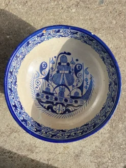 Ancien grand plat tarbouche marocain XIXeme