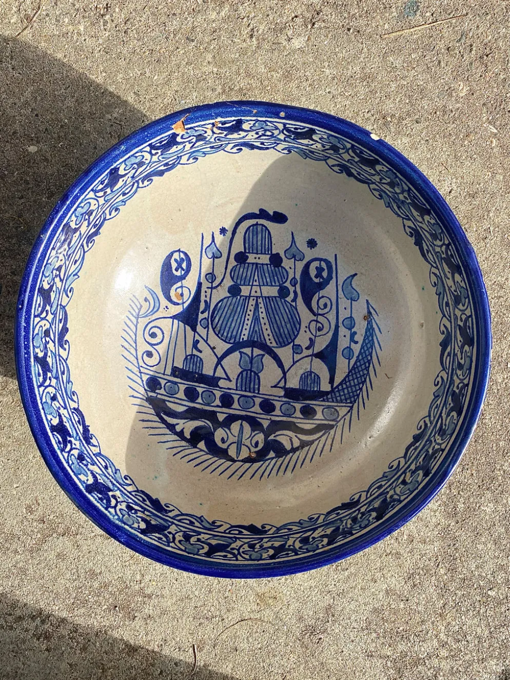 Ancien grand plat tarbouche marocain XIXeme
