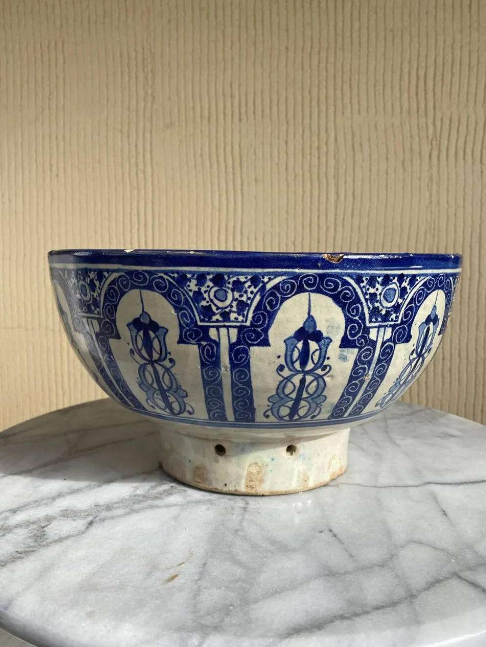 Ancien grand plat tarbouche marocain XIXeme
