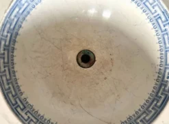 Ancien Lavabo en Porcelaine décor bleu Vintage
