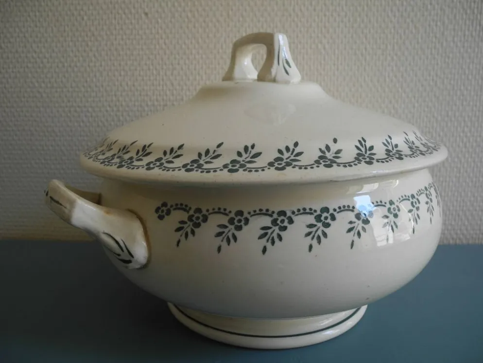 ancien légumier soupière Terre Fer Choisy Roi antique french dish