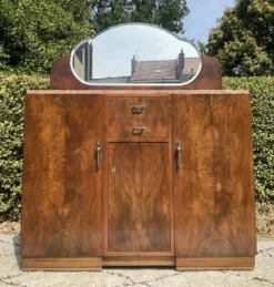 Ancien meuble Art Déco en noyer années 40-50