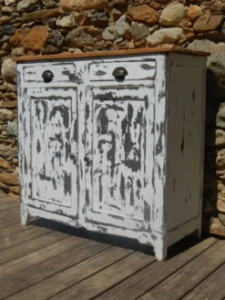 Ancien meuble d'atelier meuble de métier buffet parisien patiné