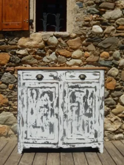 Ancien meuble d'atelier meuble de métier buffet parisien patiné