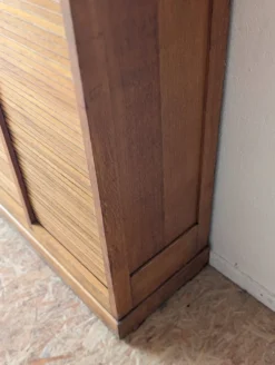 Ancien meuble de métier, classeur à rideaux en chêne