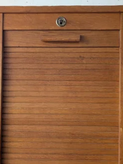 Ancien meuble de métier, classeur à rideaux en chêne