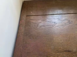 Ancien meuble de métier, comptoir à 3 tiroirs en chêne