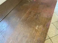 Ancien meuble de métier, comptoir à 3 tiroirs en chêne