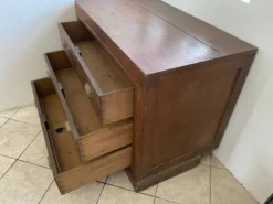 Ancien meuble de métier, comptoir à 3 tiroirs en chêne