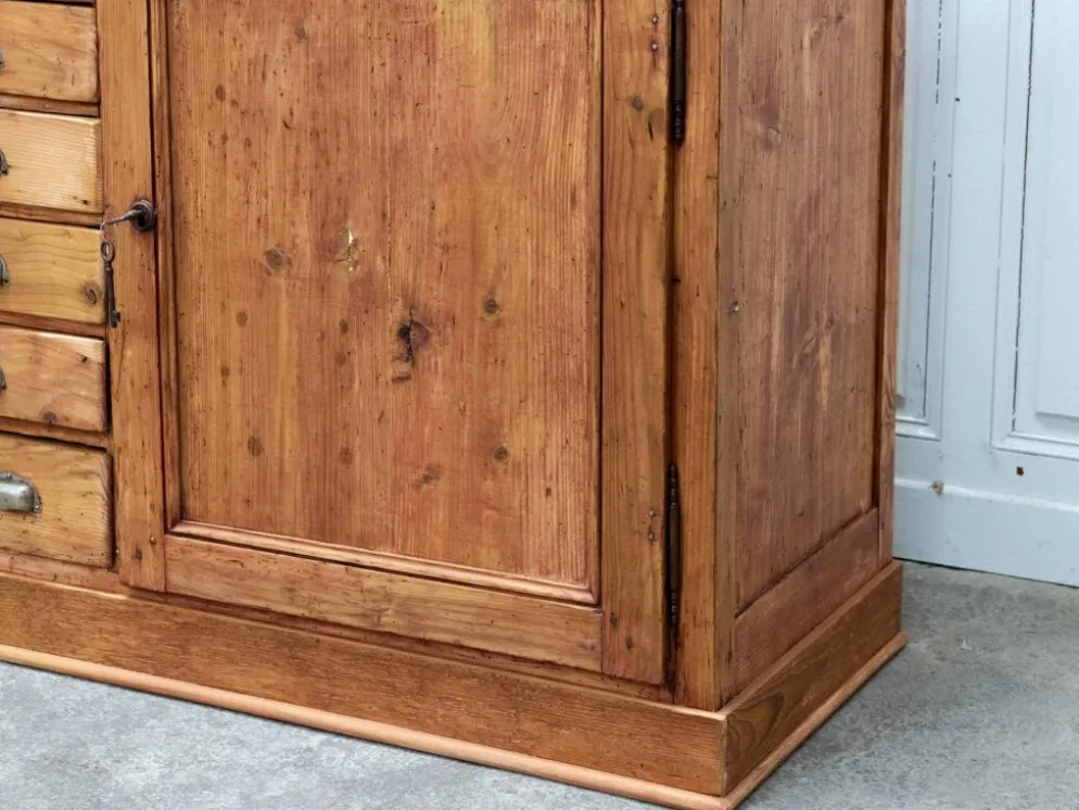 Ancien meuble de métier 1930 en sapin
