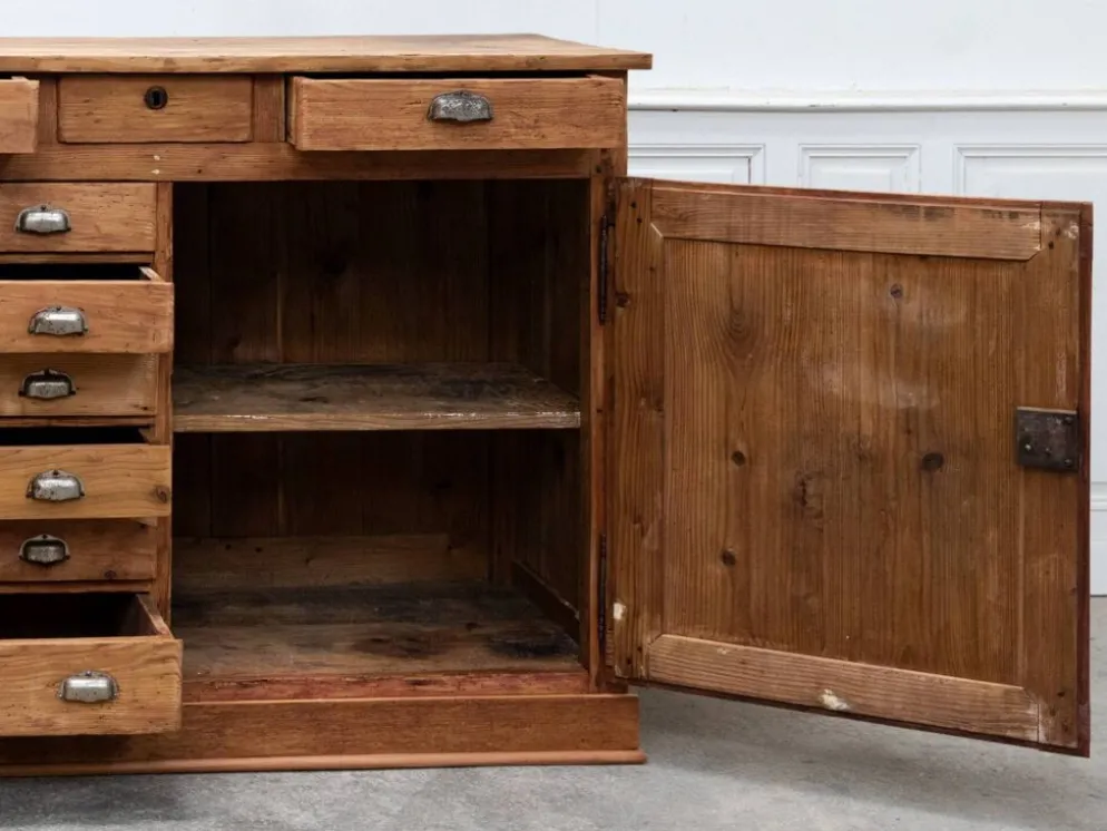 Ancien meuble de métier 1930 en sapin