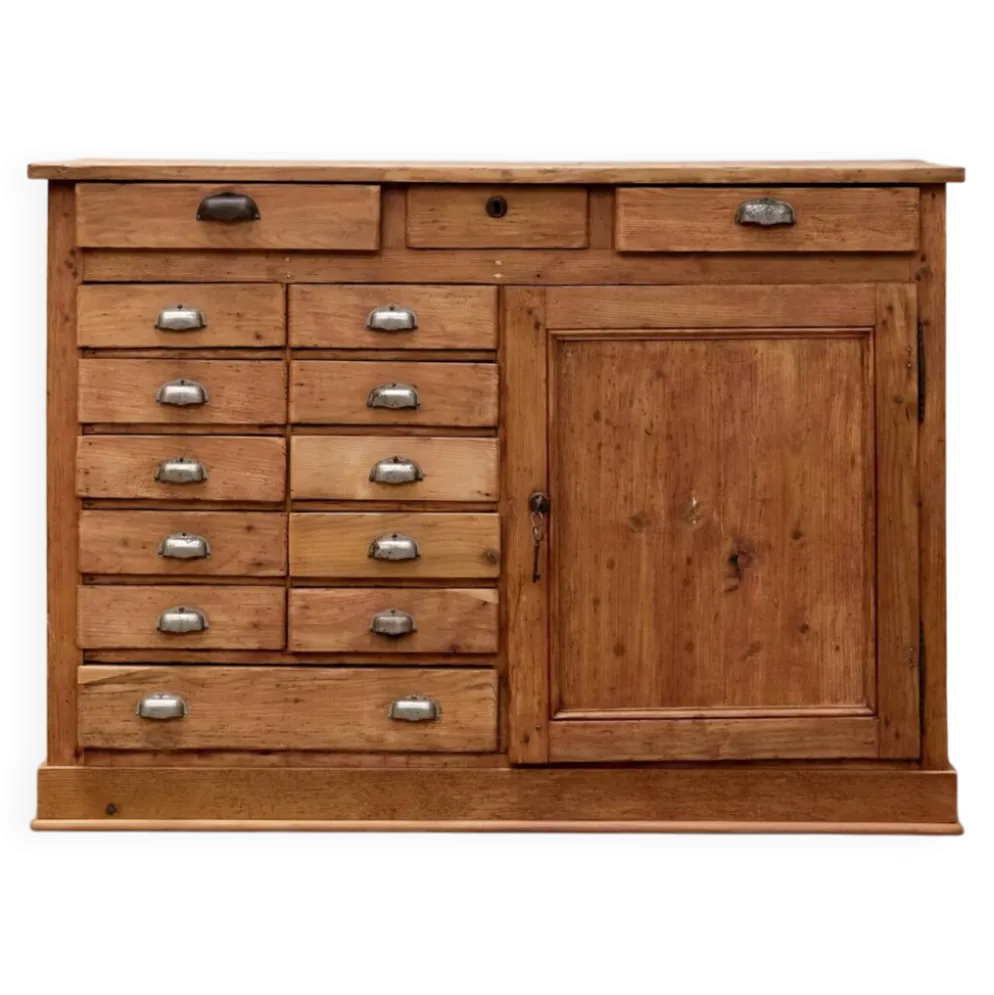 Ancien meuble de métier 1930 en sapin