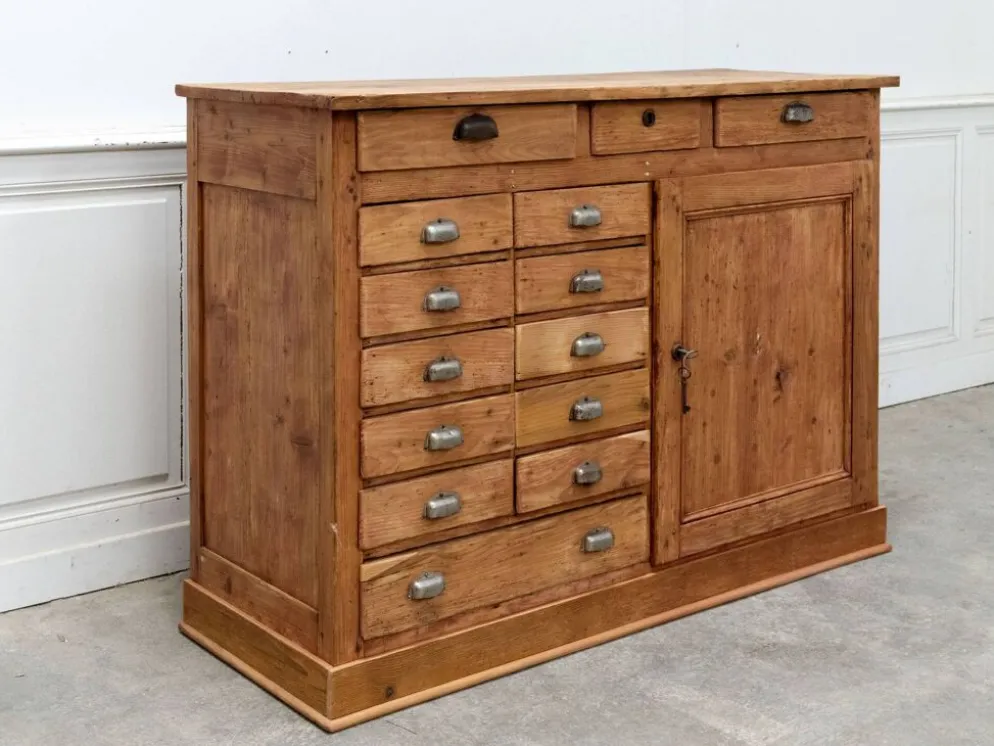 Ancien meuble de métier 1930 en sapin