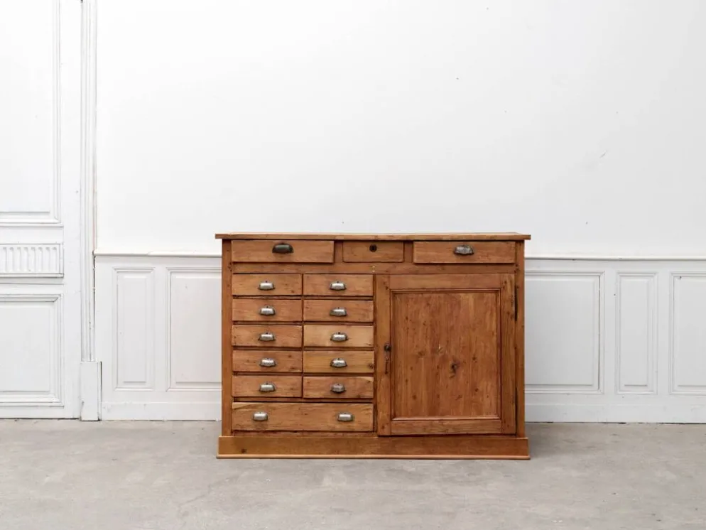 Ancien meuble de métier 1930 en sapin