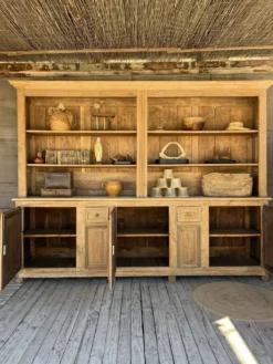 Ancien meuble d’office chêne bois brut