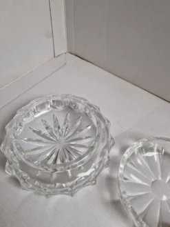 Ancienne boite bonbonnière en cristal ciselé déco vintage