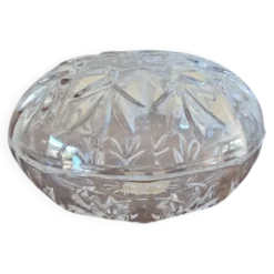 Ancienne boîte à bijoux ou bonbonnière en cristal taillé