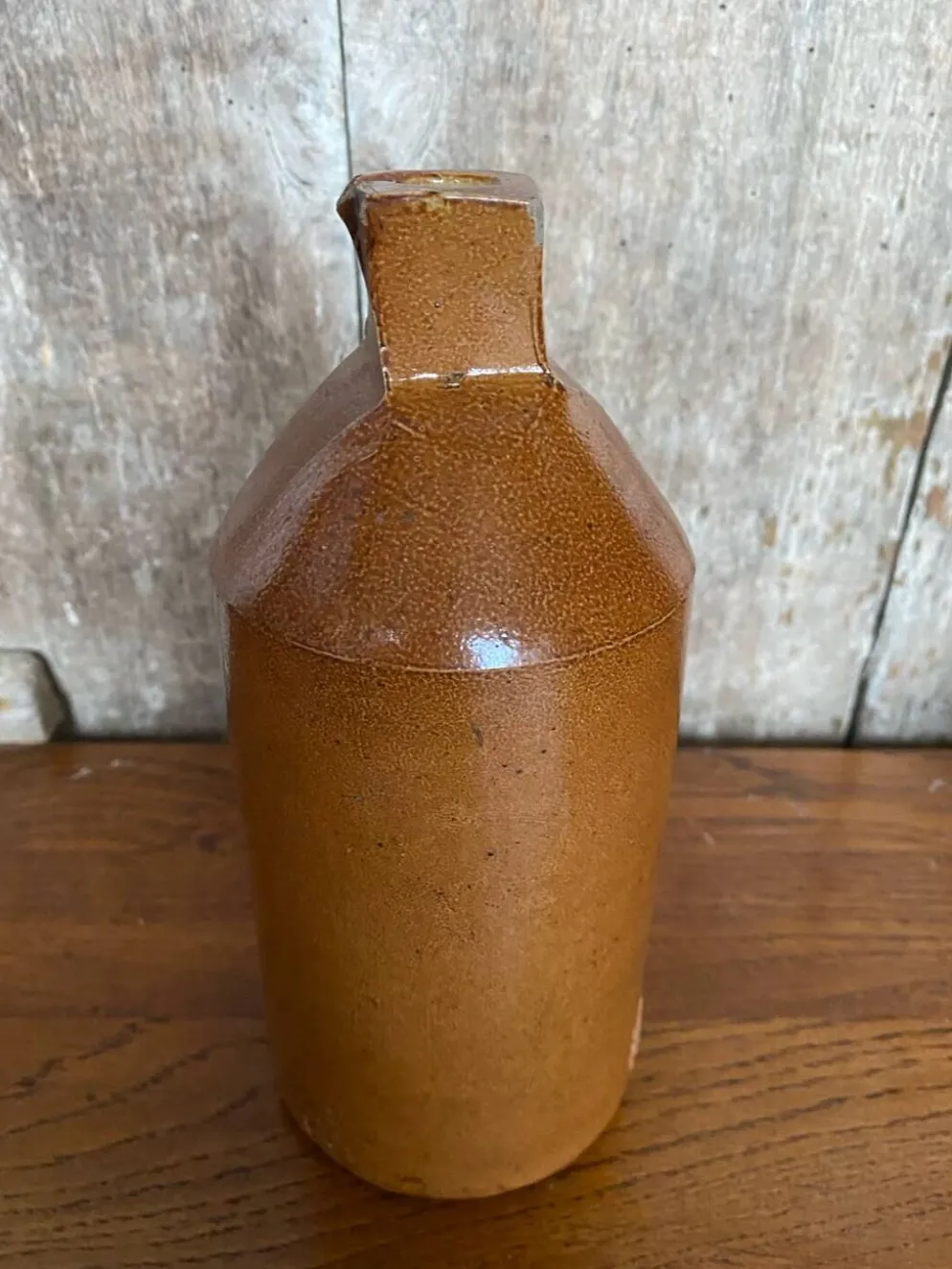 Ancienne Bouteille Doulton Lambeth Grès au Sel Marron Culot Carré 1860
