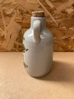 Ancienne bouteille grès de l’arnon gris décor feuilles france vintage