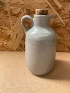 Ancienne bouteille grès de l’arnon gris décor feuilles france vintage