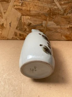Ancienne bouteille grès de l’arnon gris décor feuilles france vintage
