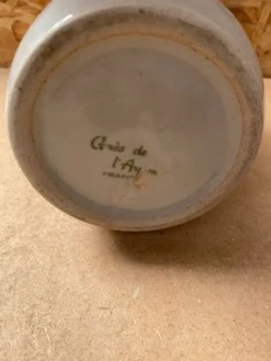 Ancienne bouteille grès de l’arnon gris décor feuilles france vintage