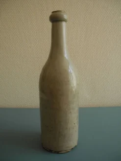ancienne bouteille grès huile vin déco rustique french stoneware bottle