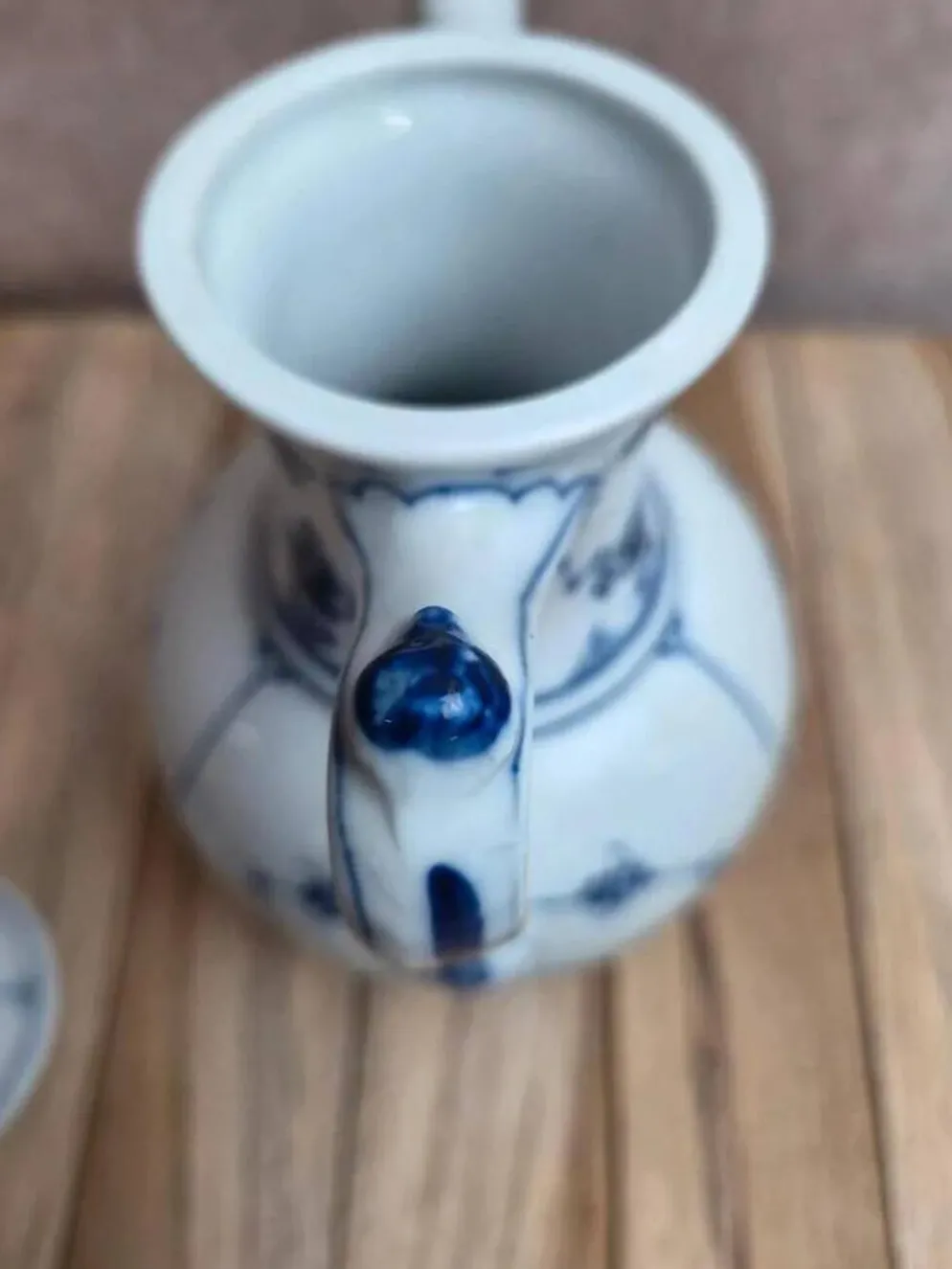 Ancienne cafetière Porzellanfabrik Kalk Eisenberg – Indischblau – début Xxe