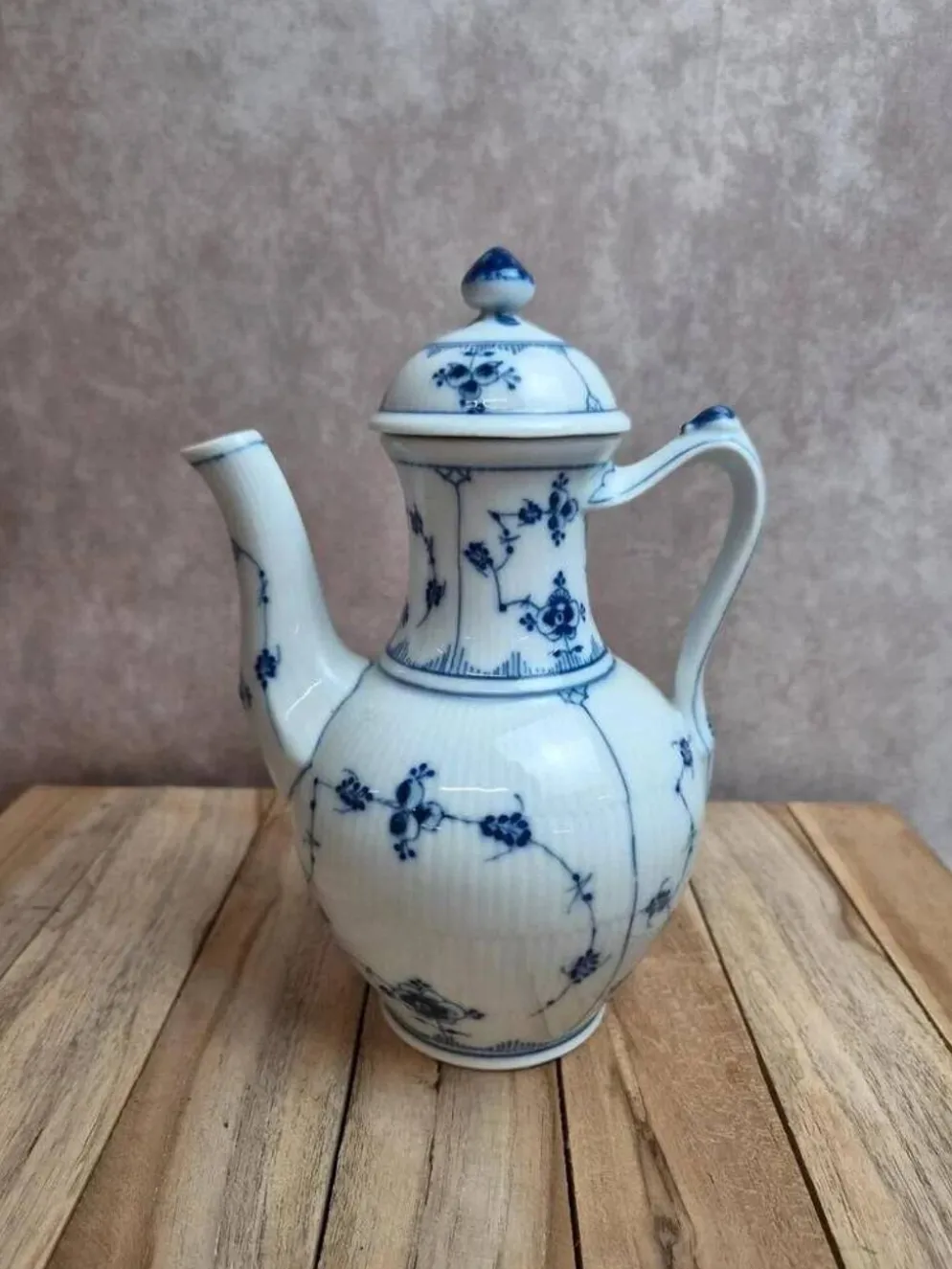 Ancienne cafetière Porzellanfabrik Kalk Eisenberg – Indischblau – début Xxe