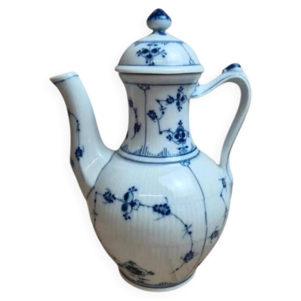 Ancienne cafetière Porzellanfabrik Kalk Eisenberg – Indischblau – début Xxe