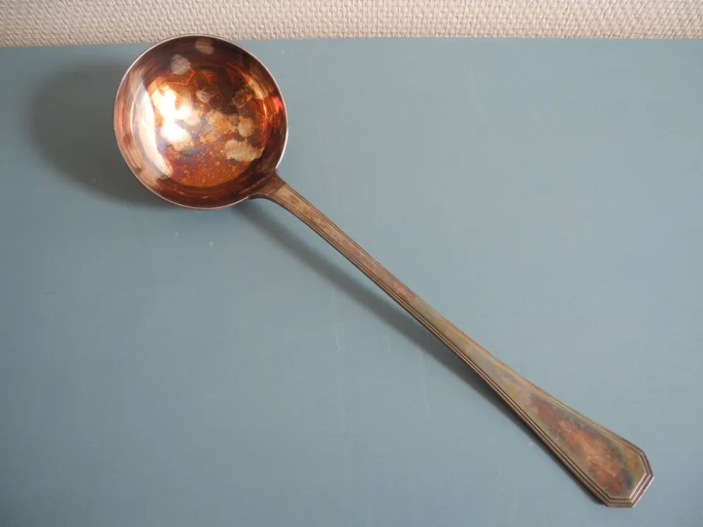 Ancienne louche métal argenté Christofle art table vintage silver metal lad