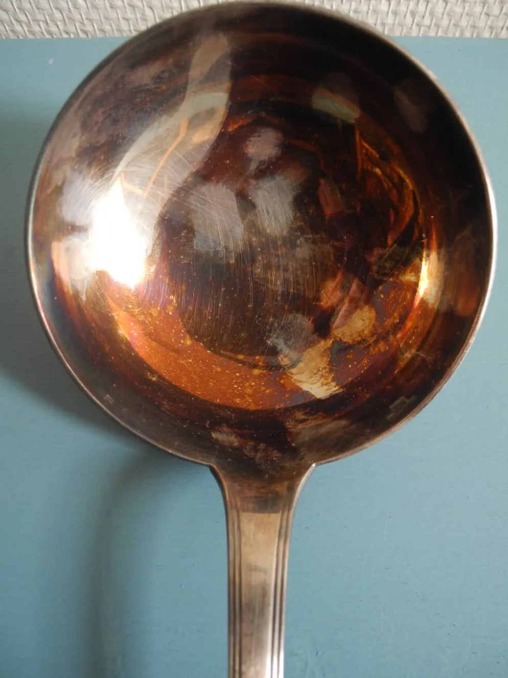 Ancienne louche métal argenté Christofle art table vintage silver metal lad