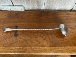 Ancienne Louche Punch Orfèvrerie Cailar Bayard Metal Argent Manche Torsadé #B341