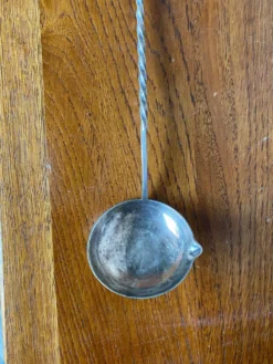 Ancienne Louche Punch Orfèvrerie Cailar Bayard Metal Argent Manche Torsadé #B341