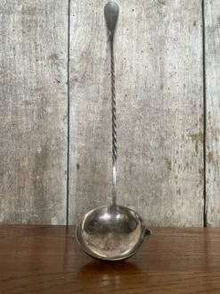 Ancienne Louche Punch Orfèvrerie Cailar Bayard Metal Argent Manche Torsadé #B341