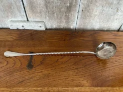 Ancienne Louche Punch Orfèvrerie Cailar Bayard Metal Argent Manche Torsadé #B341