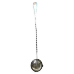 Ancienne Louche Punch Orfèvrerie Cailar Bayard Metal Argent Manche Torsadé #B341