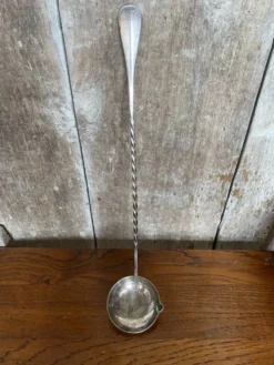 Ancienne Louche Punch Orfèvrerie Cailar Bayard Metal Argent Manche Torsadé #B341