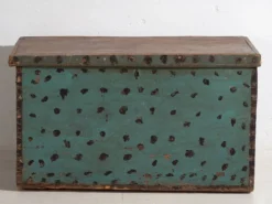 Ancienne malle de rangement vert menthe (c.1920)
