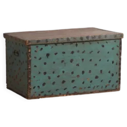 Ancienne malle de rangement vert menthe (c.1920)