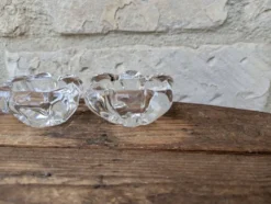 Ancienne paire de saleron en cristal Daum France