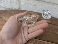 Ancienne paire de saleron en cristal Daum France