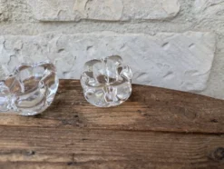 Ancienne paire de saleron en cristal Daum France