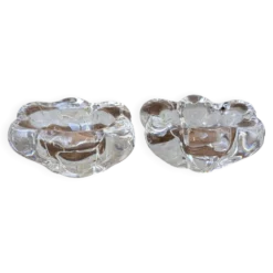 Ancienne paire de saleron en cristal Daum France